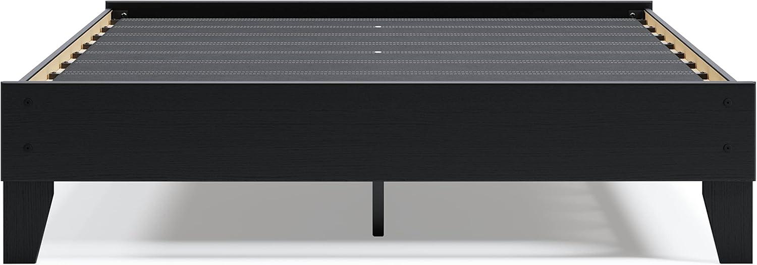 imageSignature Design by Ashley Socalle Casual Queen Platform Bed with Metal Slats No Box Spring Needed BlackDark Brown