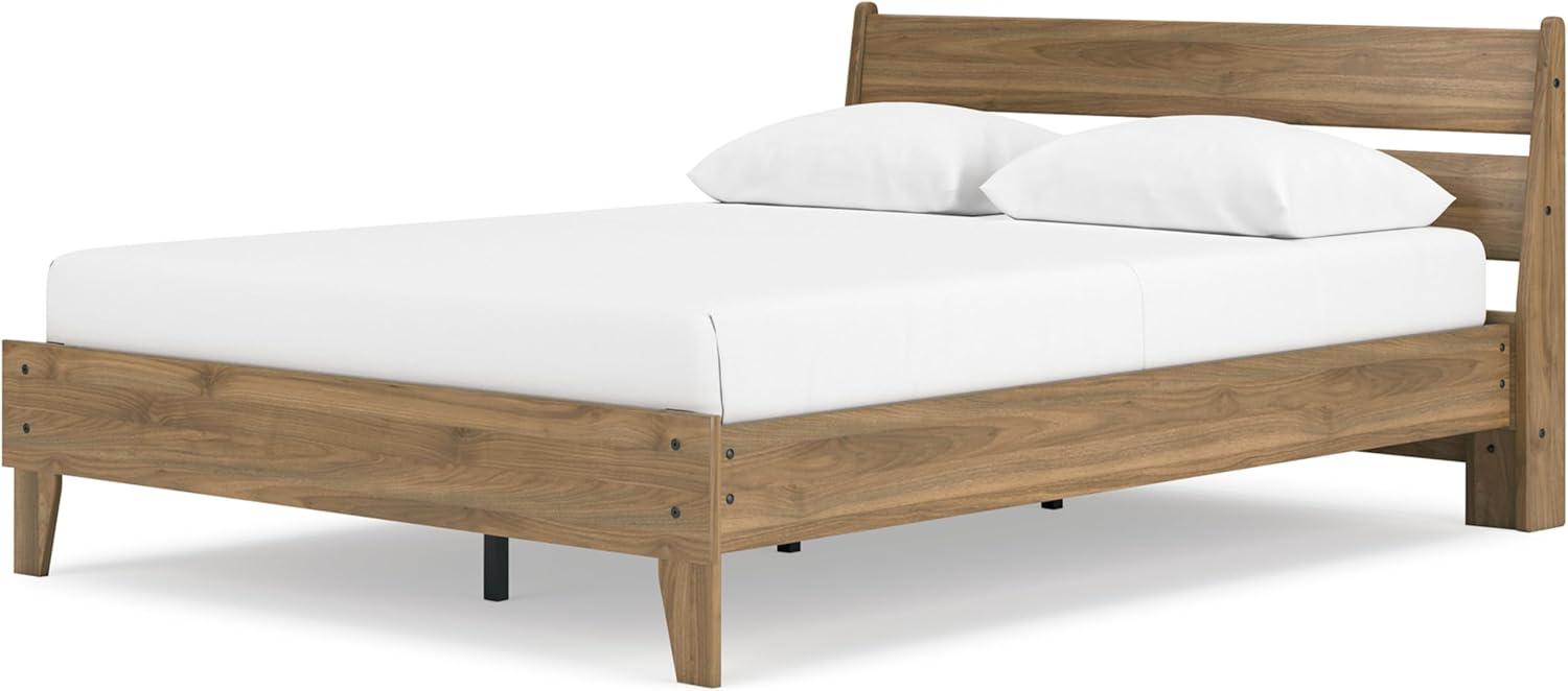 imageSignature Design by Ashley Socalle Casual Queen Platform Bed with Metal Slats No Box Spring Needed BlackHoney Brown