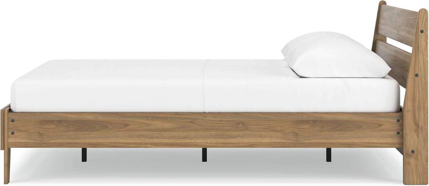 imageSignature Design by Ashley Socalle Casual Queen Platform Bed with Metal Slats No Box Spring Needed BlackHoney Brown