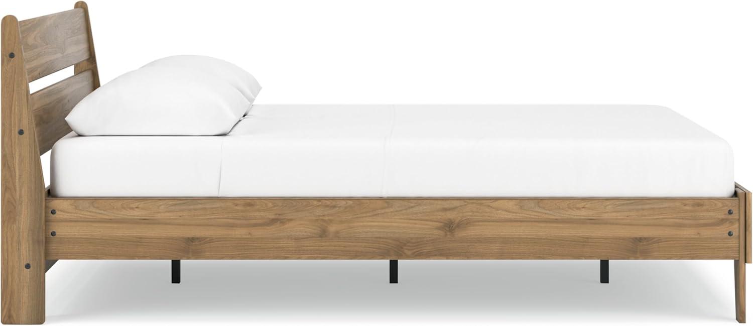 imageSignature Design by Ashley Socalle Casual Queen Platform Bed with Metal Slats No Box Spring Needed BlackHoney Brown