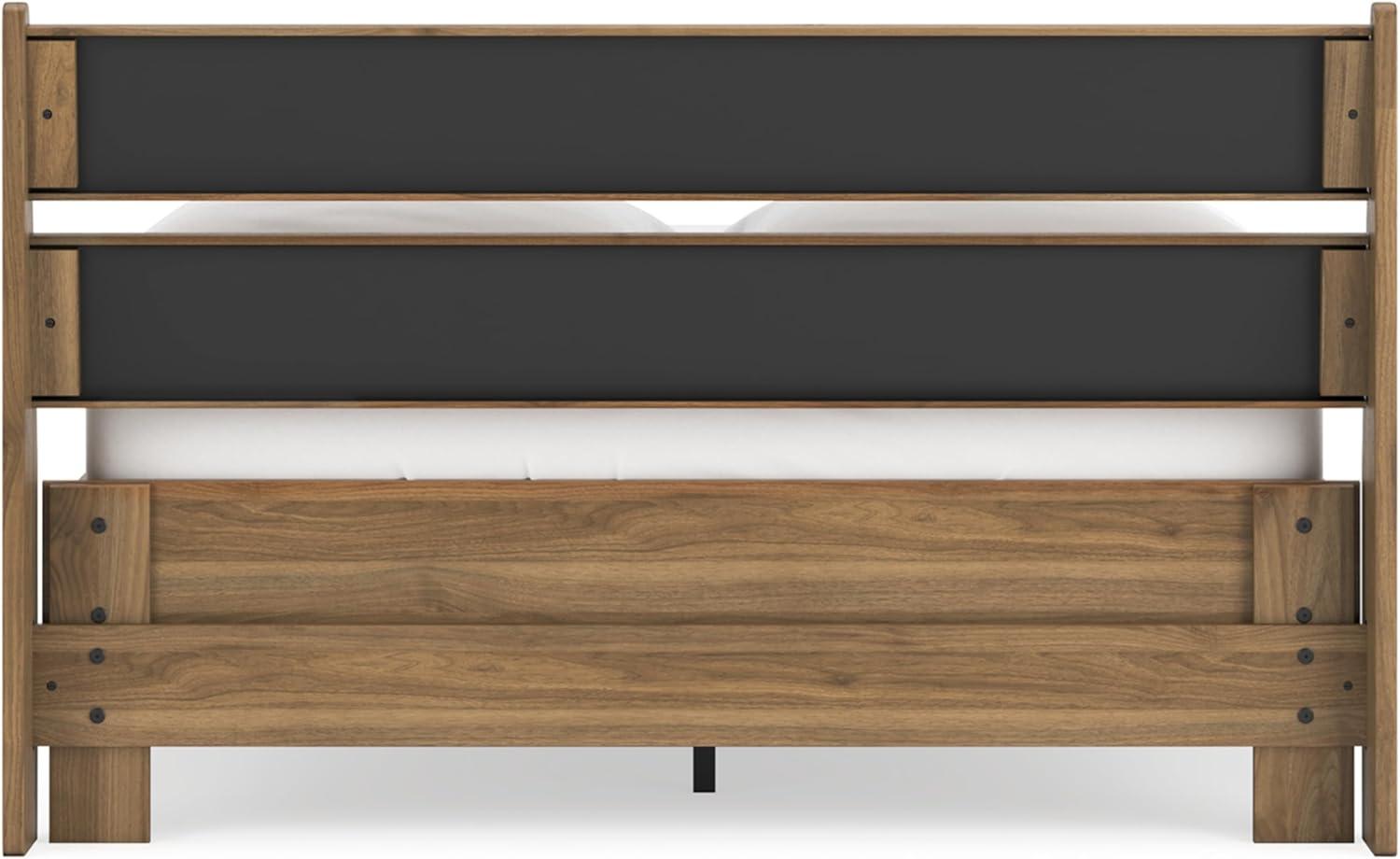 imageSignature Design by Ashley Socalle Casual Queen Platform Bed with Metal Slats No Box Spring Needed BlackHoney Brown