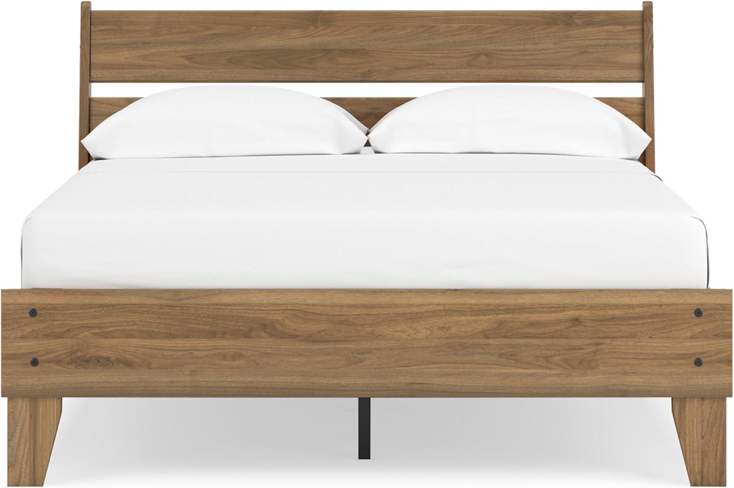 imageSignature Design by Ashley Socalle Casual Queen Platform Bed with Metal Slats No Box Spring Needed BlackHoney Brown