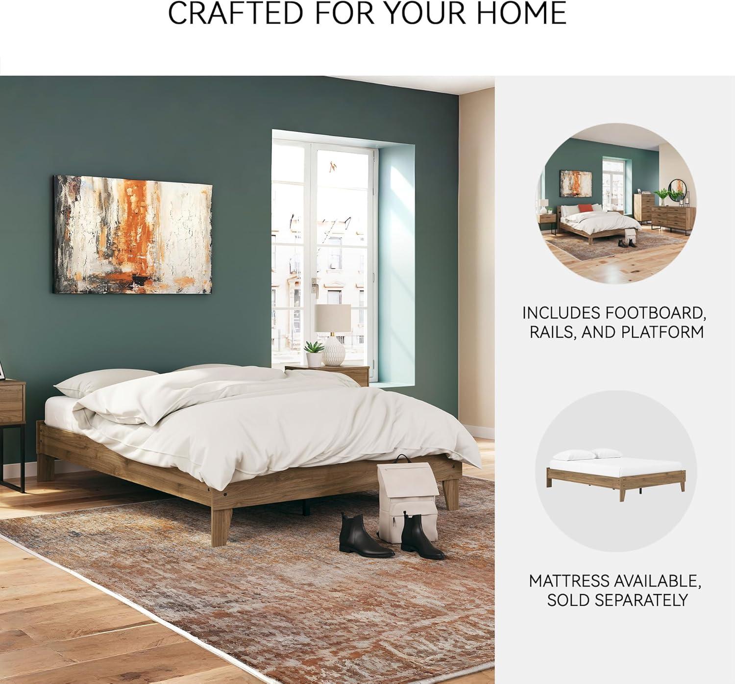 imageSignature Design by Ashley Socalle Casual Queen Platform Bed with Metal Slats No Box Spring Needed BlackHoney Brown