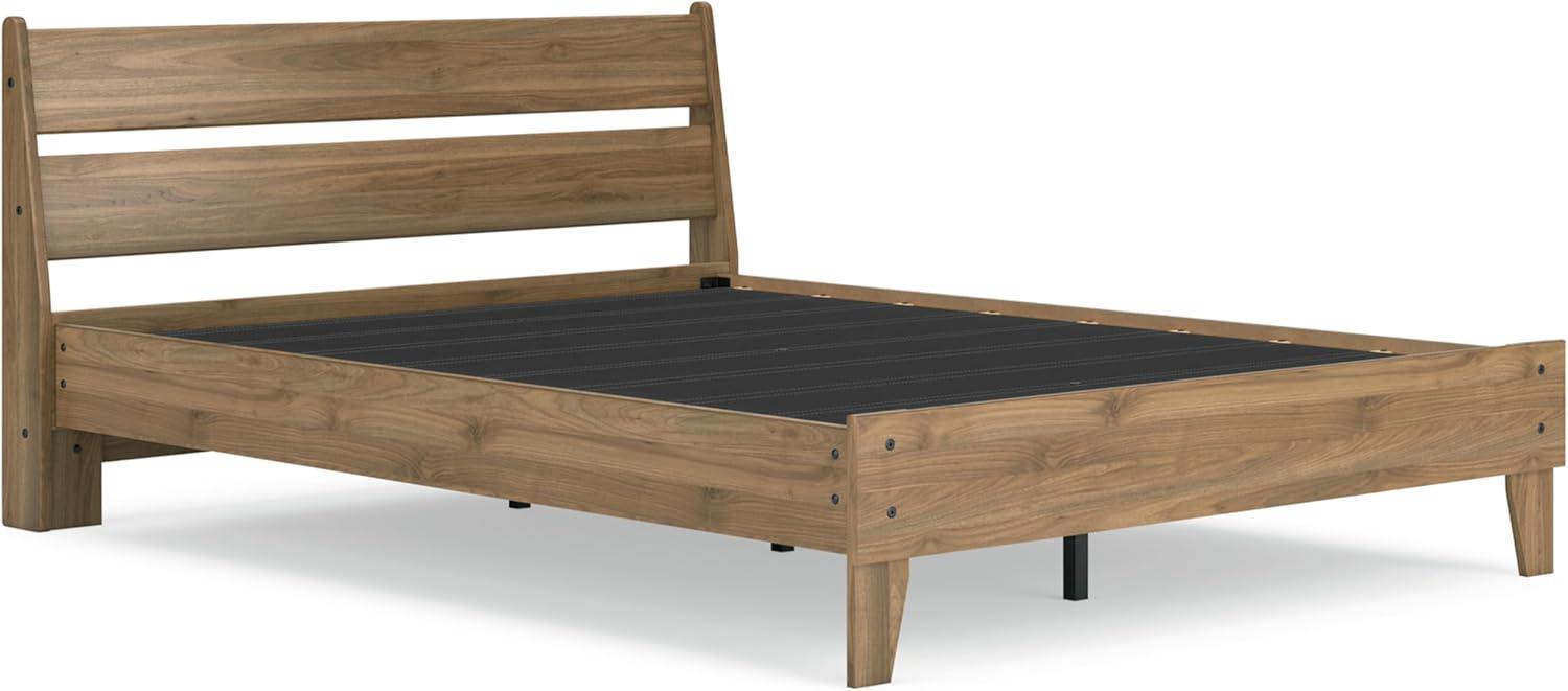 imageSignature Design by Ashley Socalle Casual Queen Platform Bed with Metal Slats No Box Spring Needed BlackHoney Brown