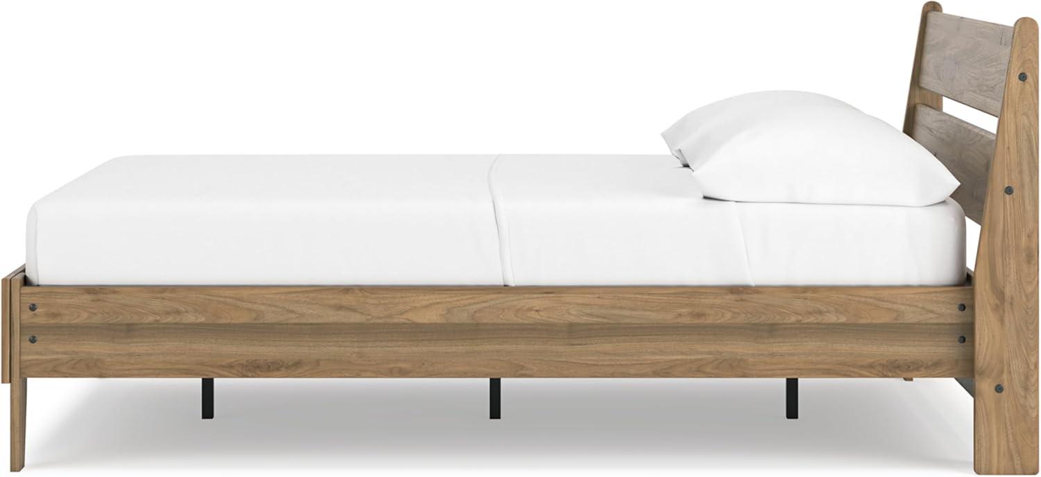 imageSignature Design by Ashley Socalle Casual Queen Platform Bed with Metal Slats No Box Spring Needed BlackHoney Brown