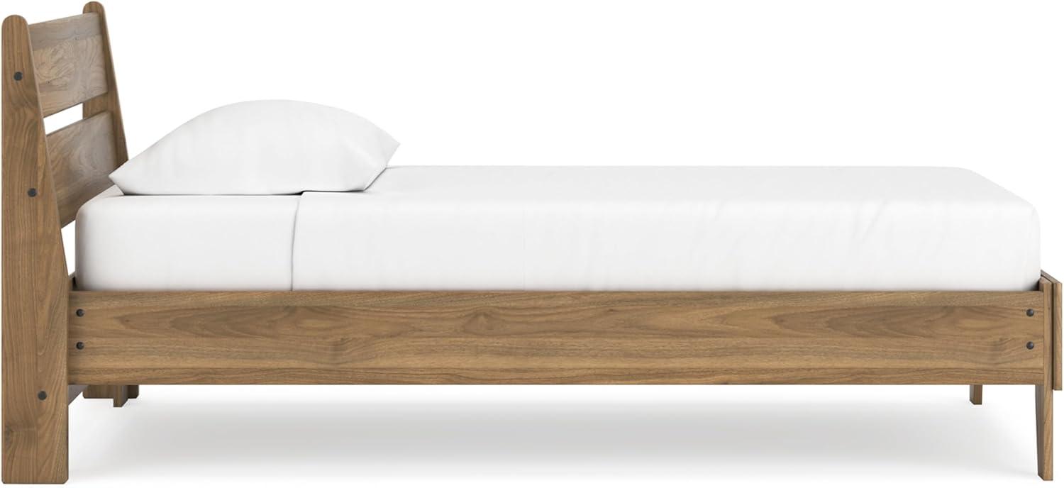 imageSignature Design by Ashley Socalle Casual Queen Platform Bed with Metal Slats No Box Spring Needed BlackHoney Brown