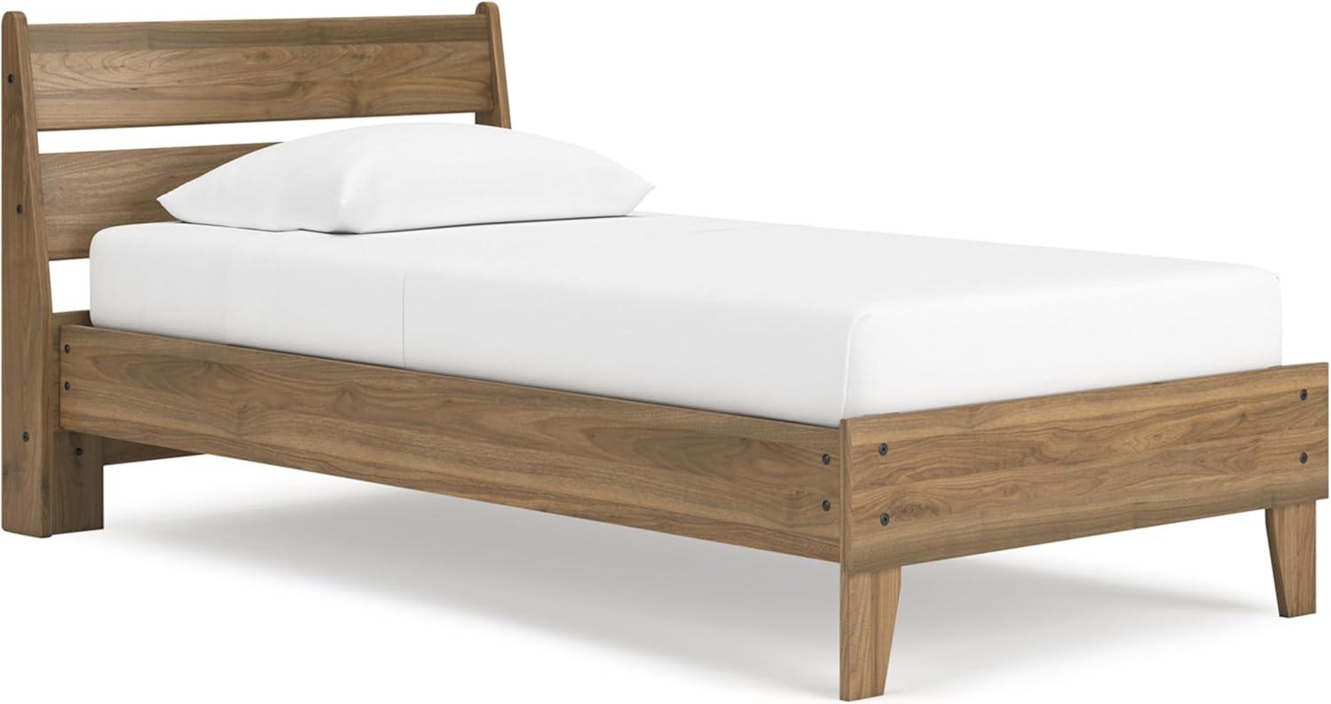 imageSignature Design by Ashley Socalle Casual Queen Platform Bed with Metal Slats No Box Spring Needed BlackHoney Brown