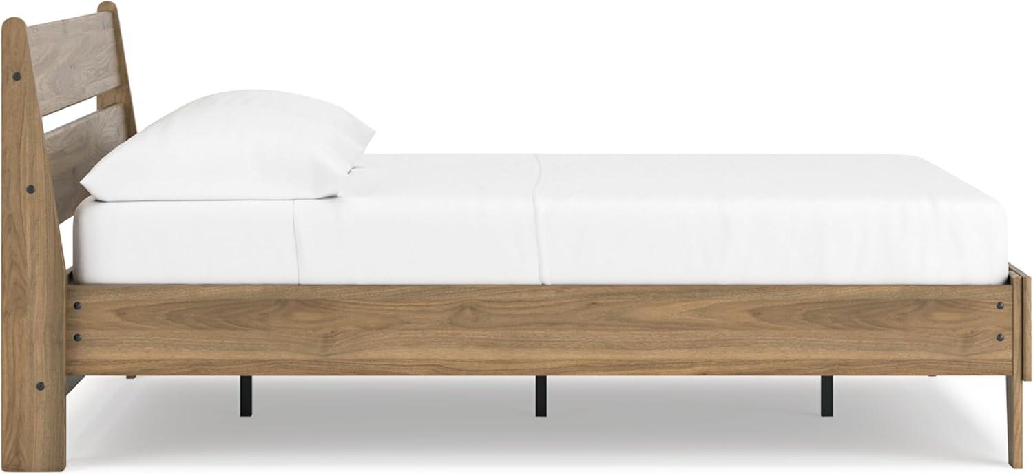 imageSignature Design by Ashley Socalle Casual Queen Platform Bed with Metal Slats No Box Spring Needed BlackHoney Brown
