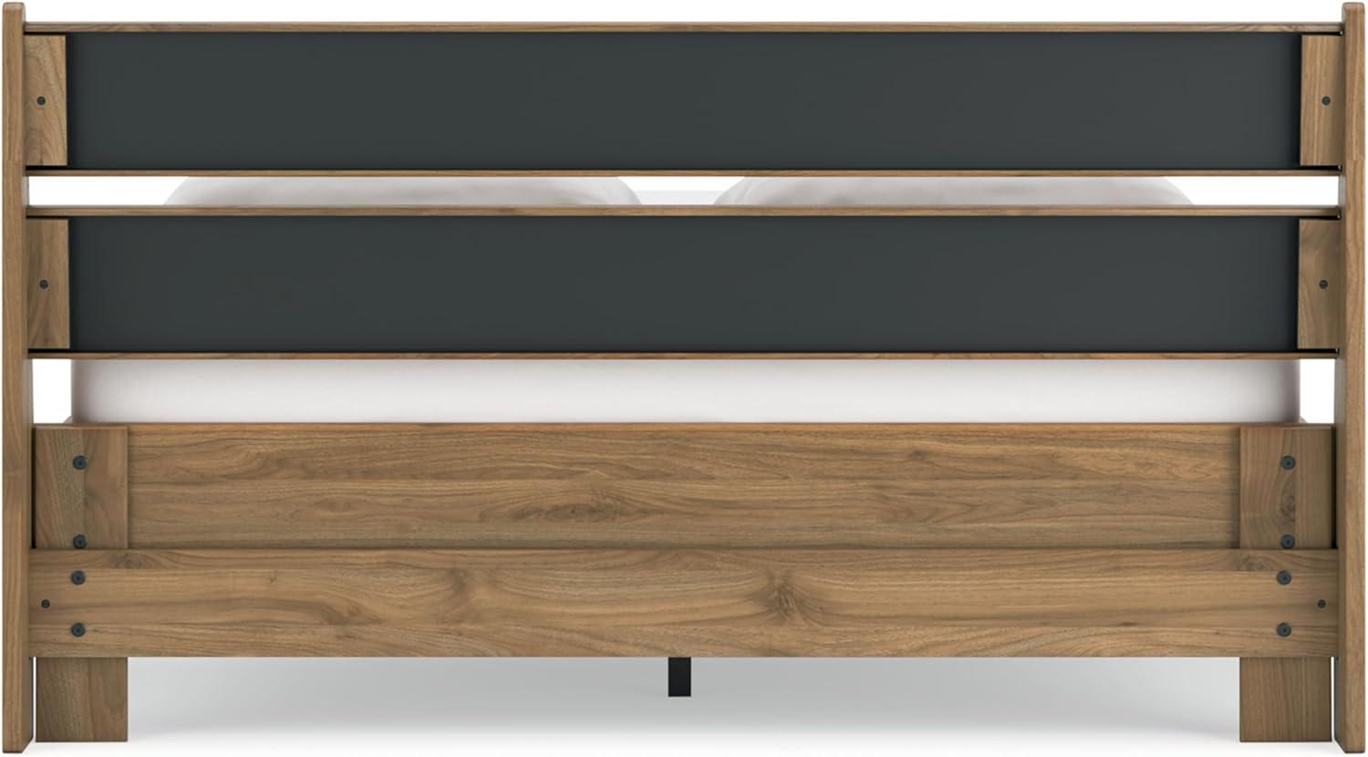 imageSignature Design by Ashley Socalle Casual Queen Platform Bed with Metal Slats No Box Spring Needed BlackHoney Brown