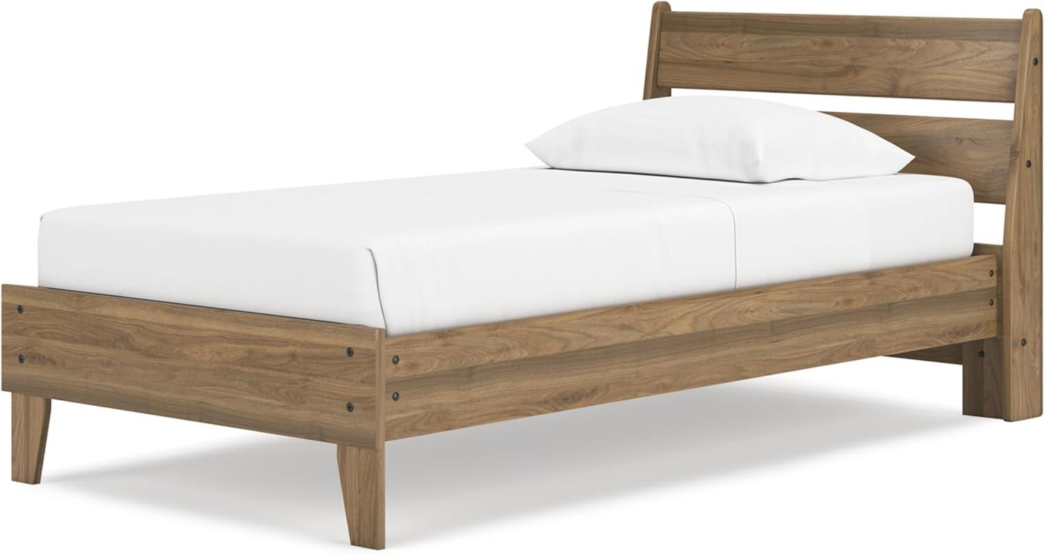 imageSignature Design by Ashley Socalle Casual Queen Platform Bed with Metal Slats No Box Spring Needed BlackHoney Brown