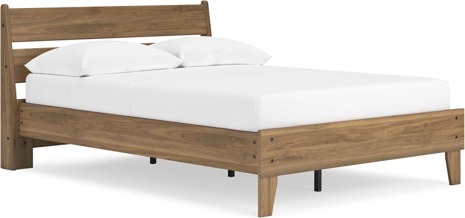 imageSignature Design by Ashley Socalle Casual Queen Platform Bed with Metal Slats No Box Spring Needed BlackHoney Brown