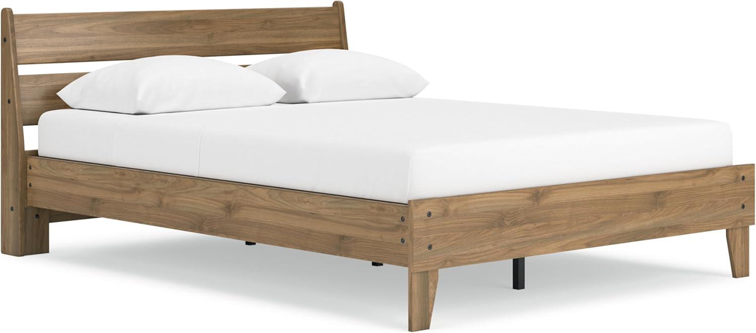imageSignature Design by Ashley Socalle Casual Queen Platform Bed with Metal Slats No Box Spring Needed BlackHoney Brown