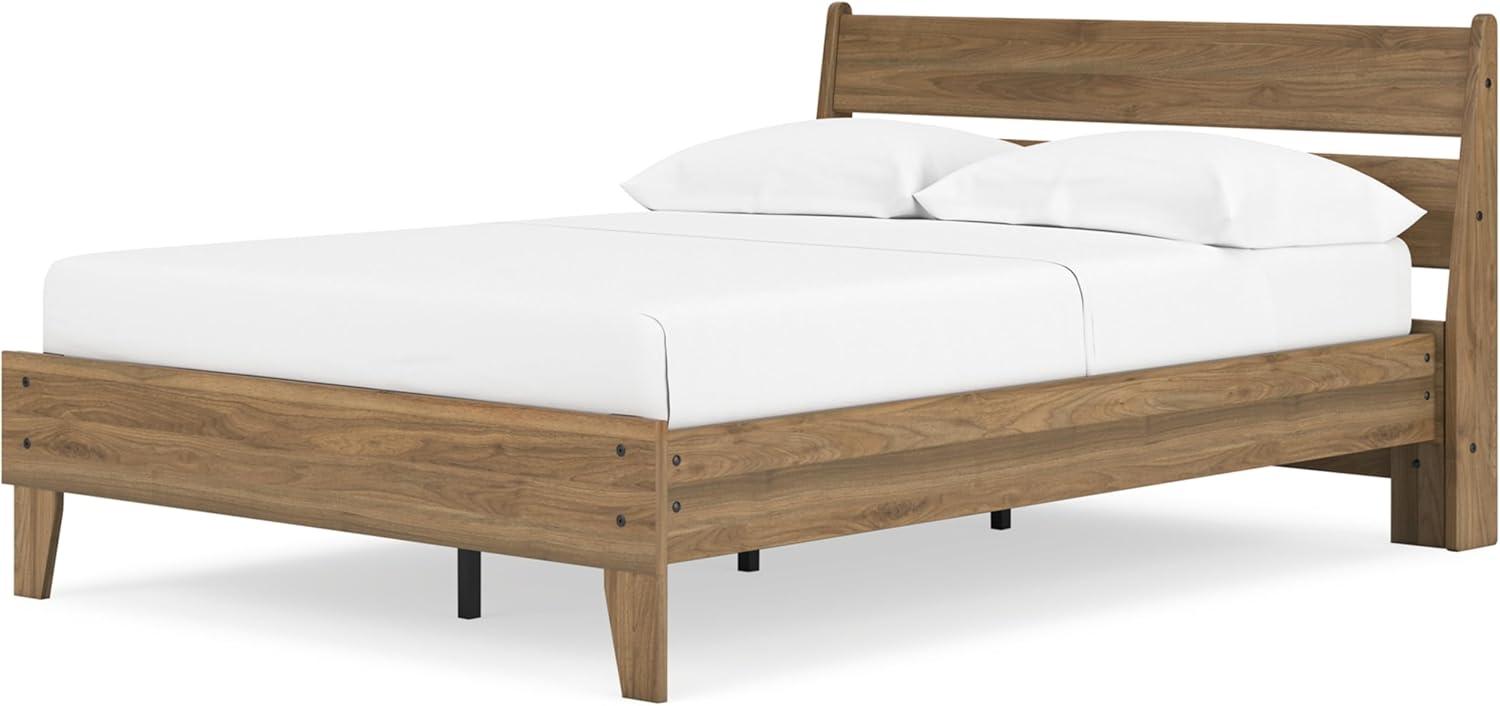 imageSignature Design by Ashley Socalle Casual Queen Platform Bed with Metal Slats No Box Spring Needed BlackHoney Brown