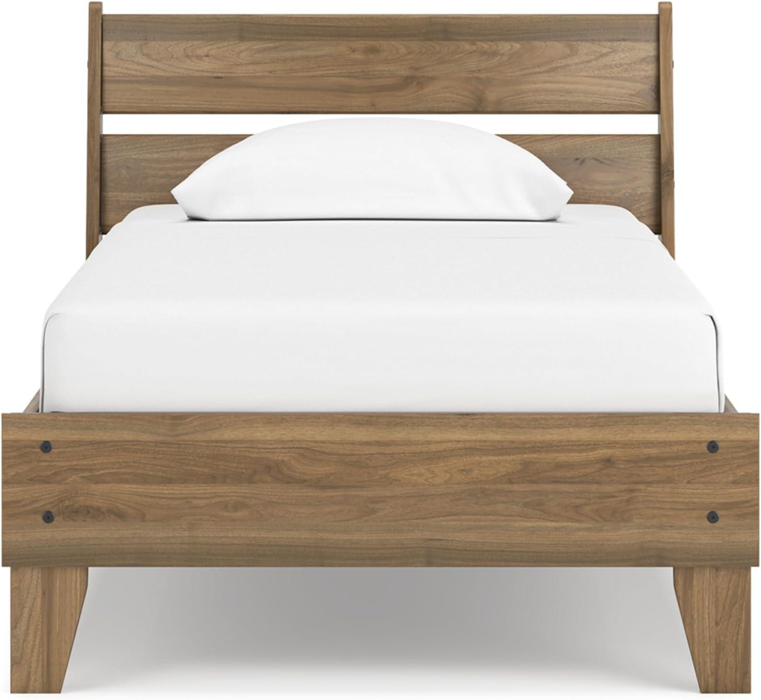 imageSignature Design by Ashley Socalle Casual Queen Platform Bed with Metal Slats No Box Spring Needed BlackHoney Brown