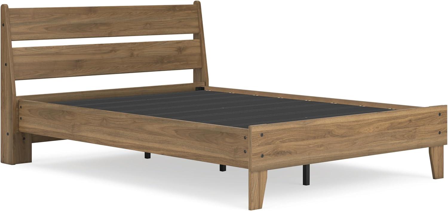 imageSignature Design by Ashley Socalle Casual Queen Platform Bed with Metal Slats No Box Spring Needed BlackHoney Brown