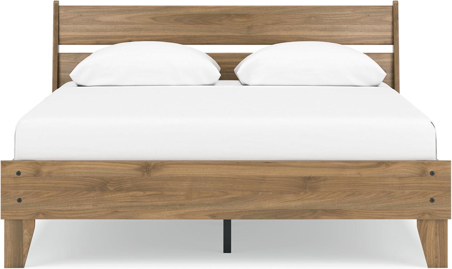 imageSignature Design by Ashley Socalle Casual Queen Platform Bed with Metal Slats No Box Spring Needed BlackHoney Brown