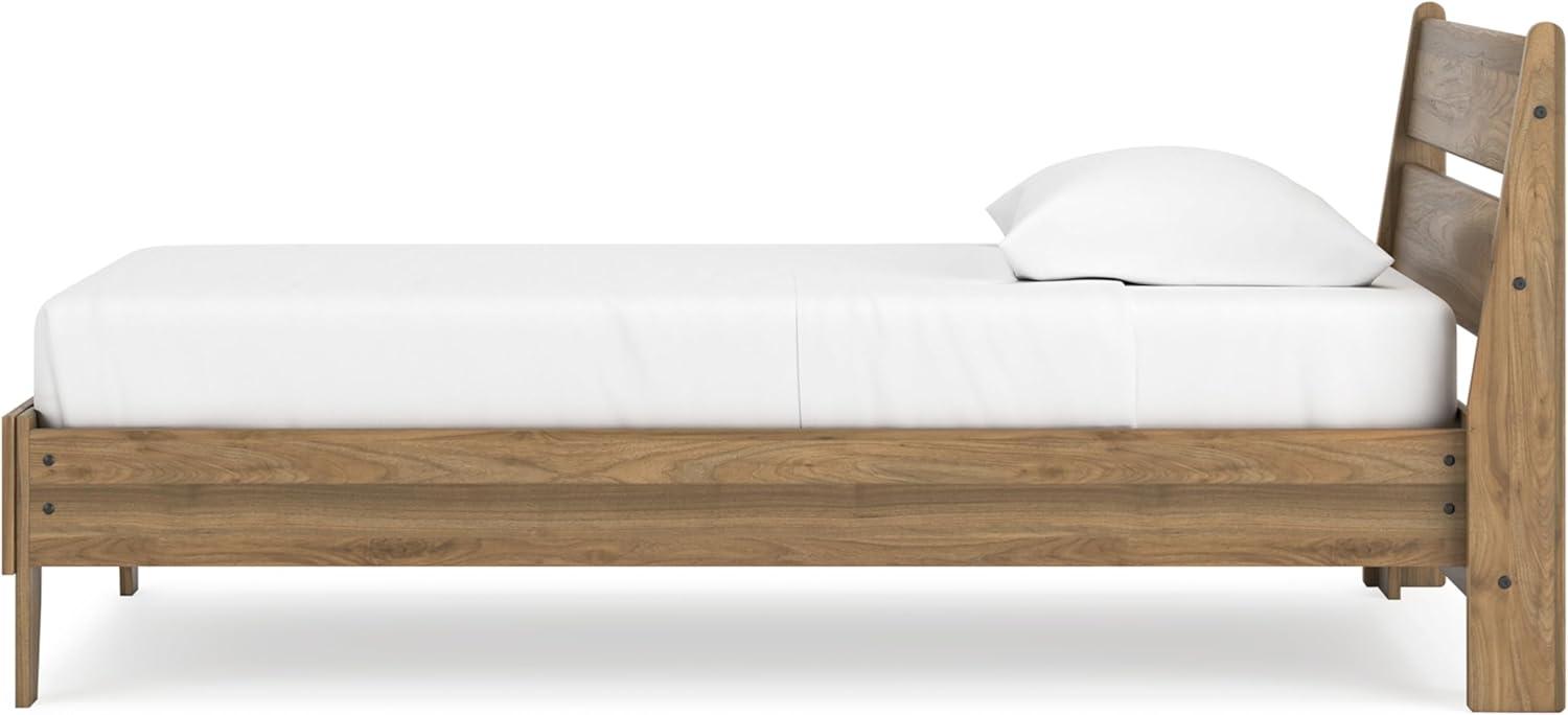 imageSignature Design by Ashley Socalle Casual Queen Platform Bed with Metal Slats No Box Spring Needed BlackHoney Brown