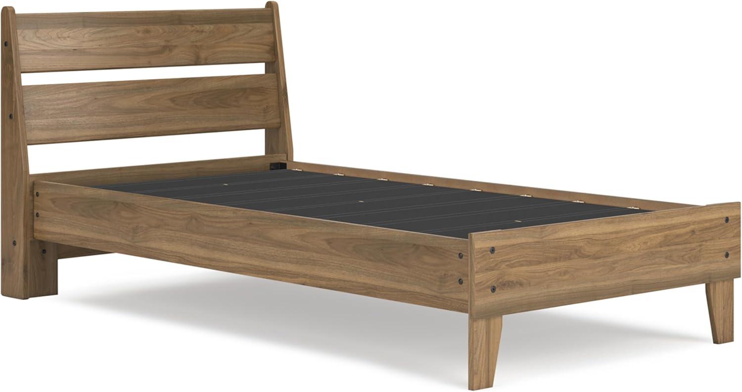 imageSignature Design by Ashley Socalle Casual Queen Platform Bed with Metal Slats No Box Spring Needed BlackHoney Brown