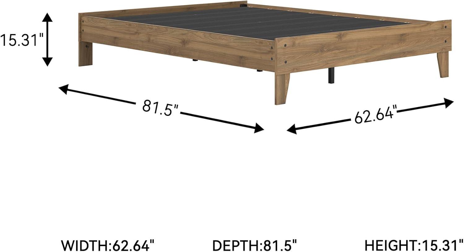 imageSignature Design by Ashley Socalle Casual Queen Platform Bed with Metal Slats No Box Spring Needed BlackHoney Brown