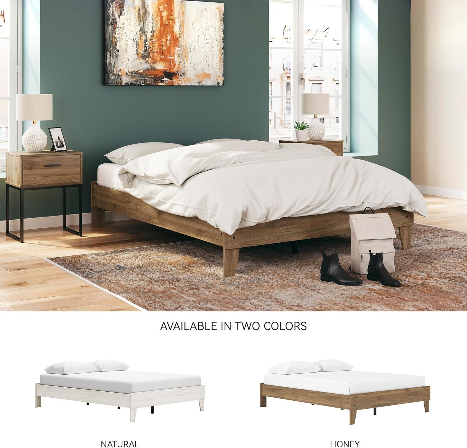 imageSignature Design by Ashley Socalle Casual Queen Platform Bed with Metal Slats No Box Spring Needed BlackHoney Brown