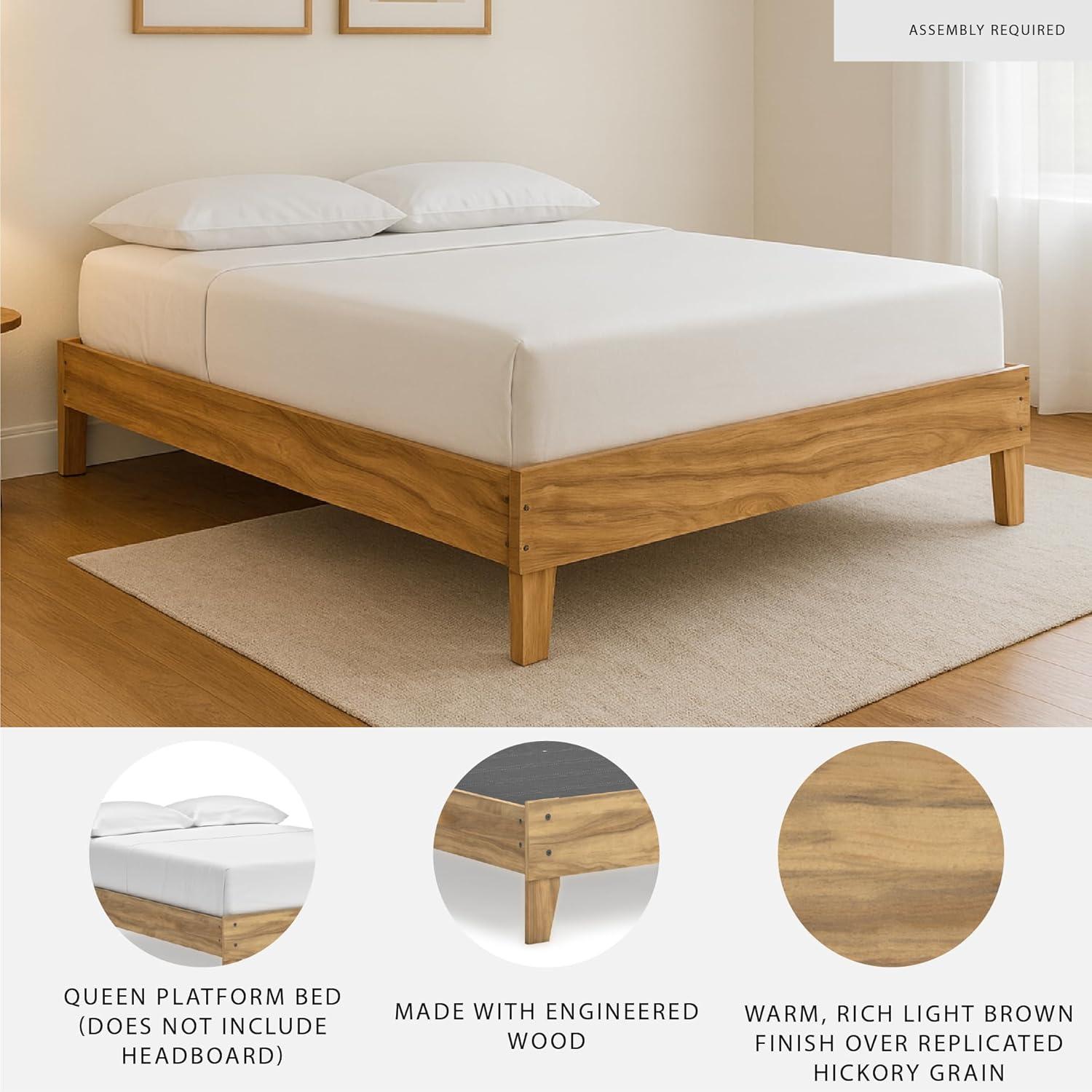 imageSignature Design by Ashley Socalle Casual Queen Platform Bed with Metal Slats No Box Spring Needed BlackLight Brown