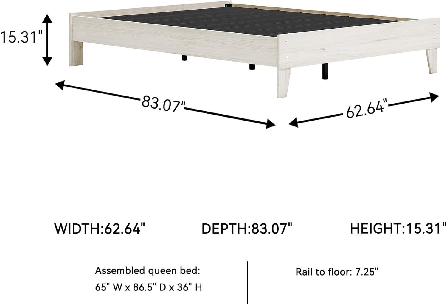 imageSignature Design by Ashley Socalle Casual Queen Platform Bed with Metal Slats No Box Spring Needed BlackNatural Beige