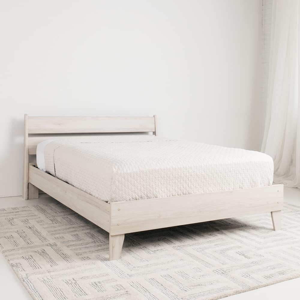 imageSignature Design by Ashley Socalle Casual Queen Platform Bed with Metal Slats No Box Spring Needed BlackNatural Beige