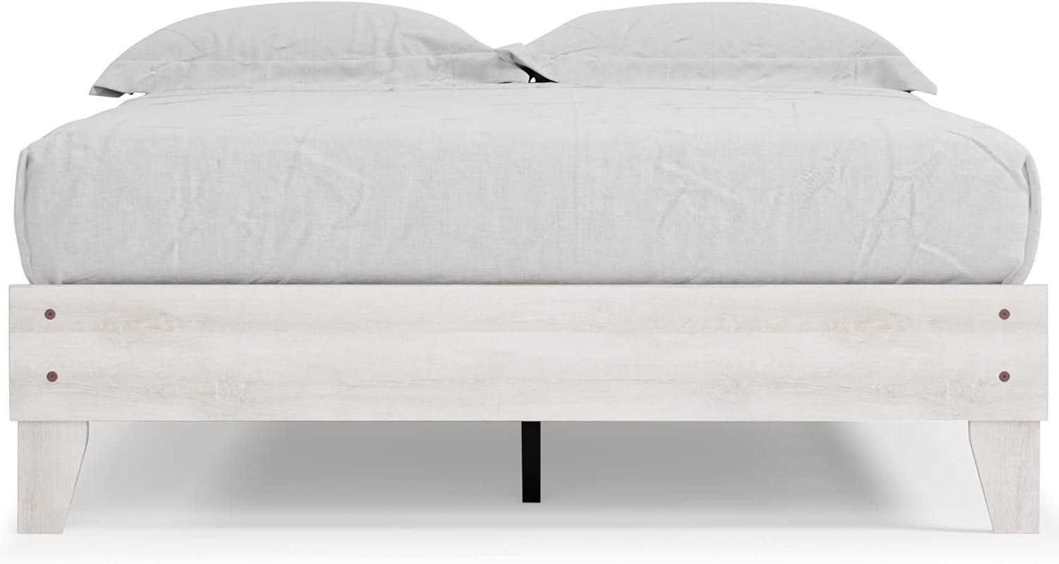 imageSignature Design by Ashley Socalle Casual Queen Platform Bed with Metal Slats No Box Spring Needed BlackWhitewash