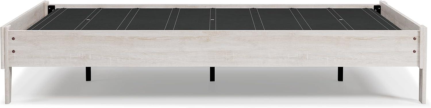 imageSignature Design by Ashley Socalle Casual Queen Platform Bed with Metal Slats No Box Spring Needed BlackWhitewash