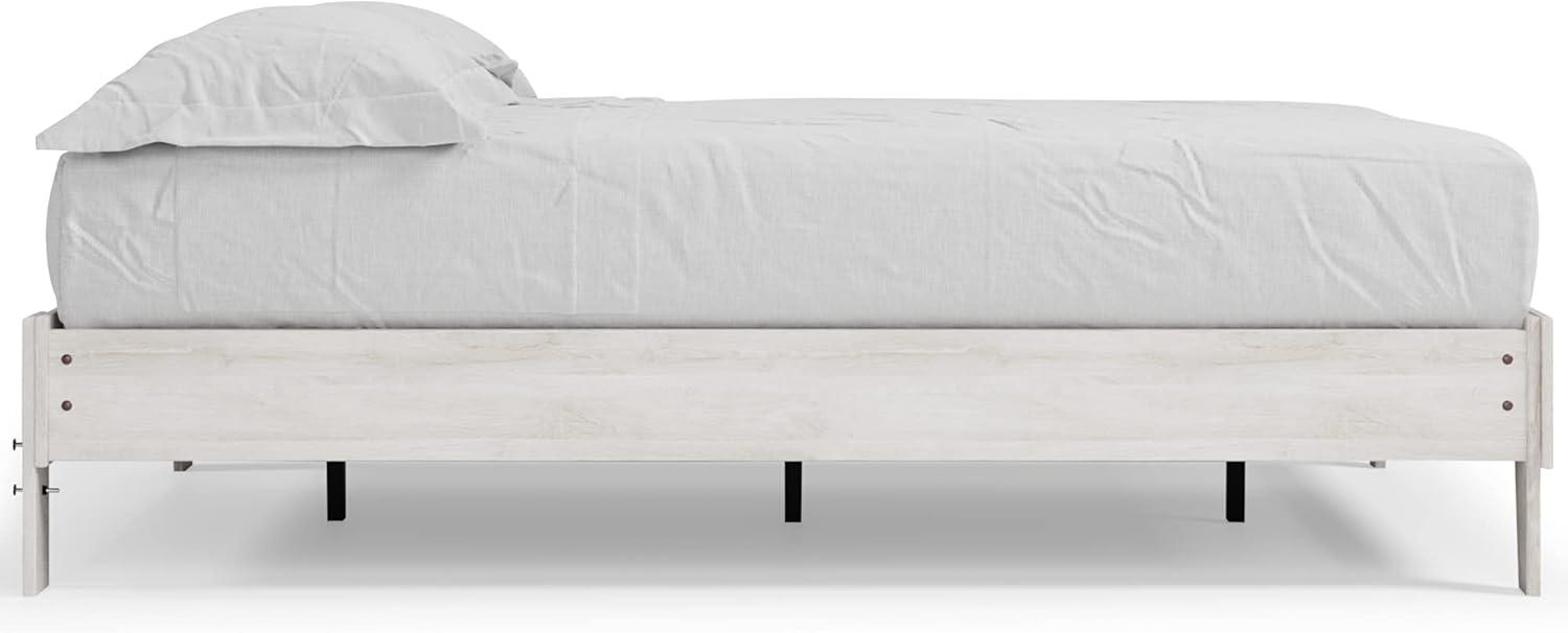 imageSignature Design by Ashley Socalle Casual Queen Platform Bed with Metal Slats No Box Spring Needed BlackWhitewash