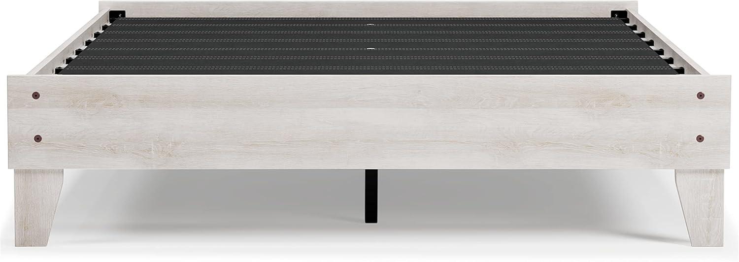 imageSignature Design by Ashley Socalle Casual Queen Platform Bed with Metal Slats No Box Spring Needed BlackWhitewash