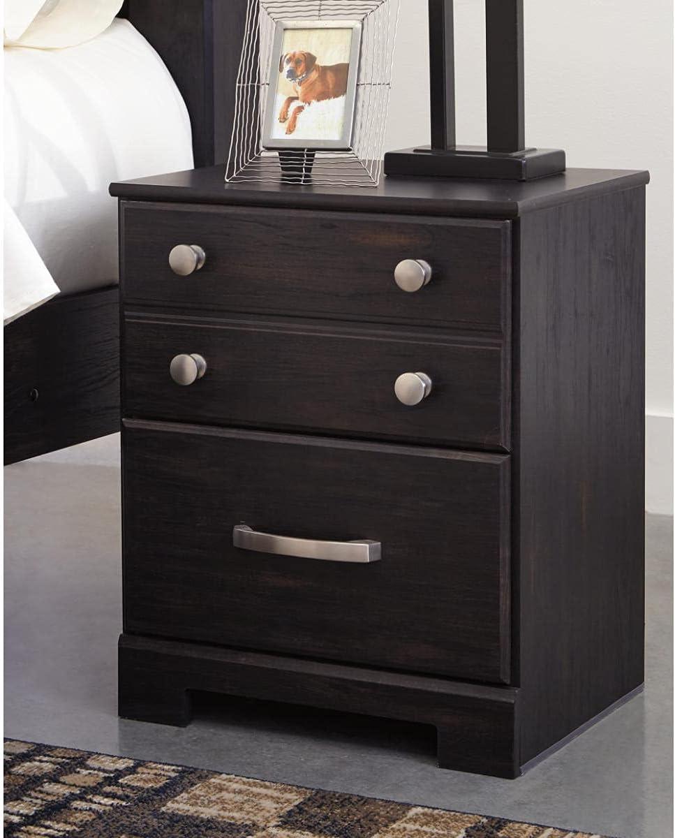 imageSignature Design by Ashley Stelsie Contemporary 2 Drawer Nightstand 2441quot Tall WhiteDark Brown