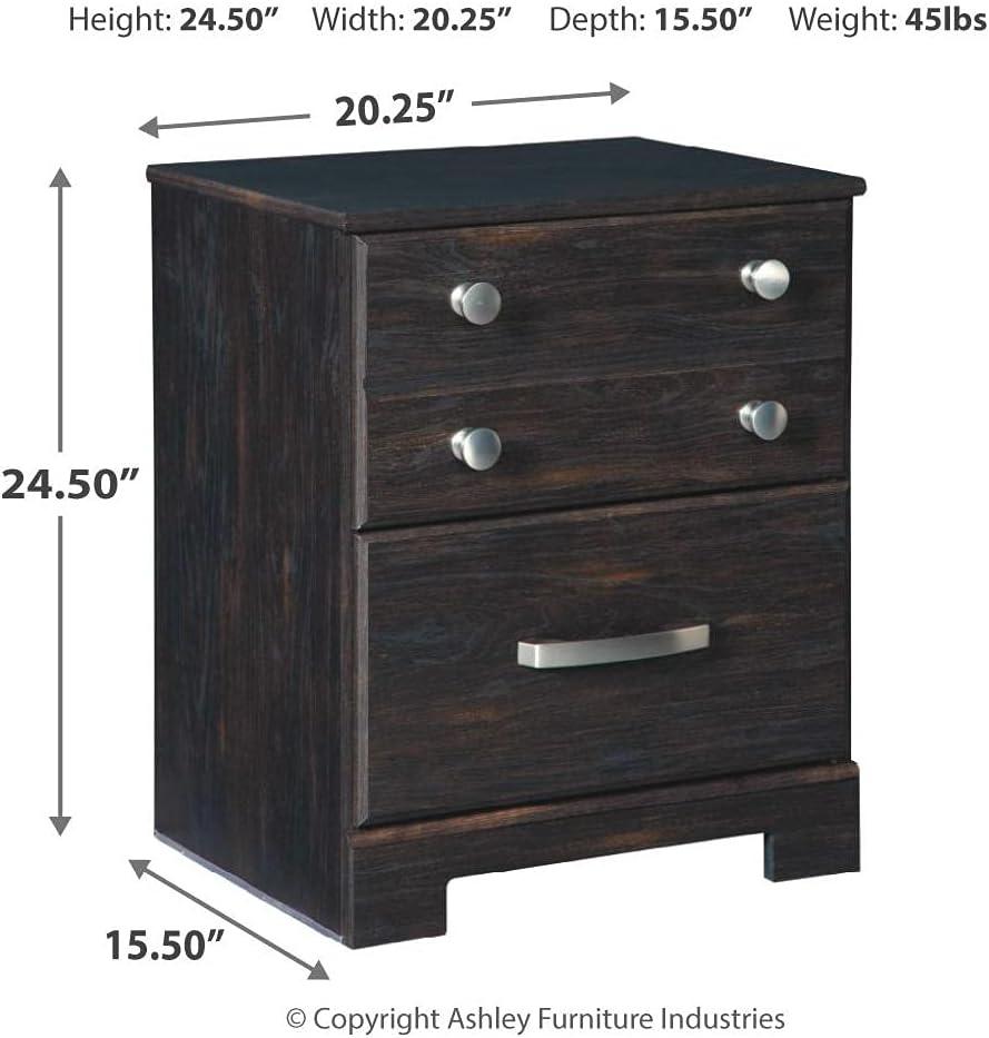 imageSignature Design by Ashley Stelsie Contemporary 2 Drawer Nightstand 2441quot Tall WhiteDark Brown
