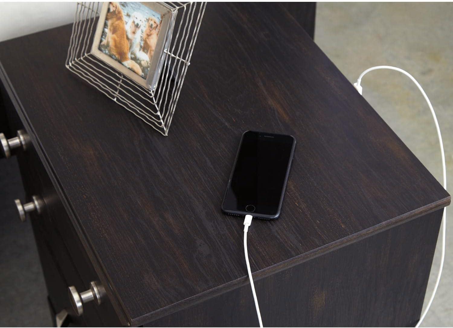 imageSignature Design by Ashley Stelsie Contemporary 2 Drawer Nightstand 2441quot Tall WhiteDark Brown