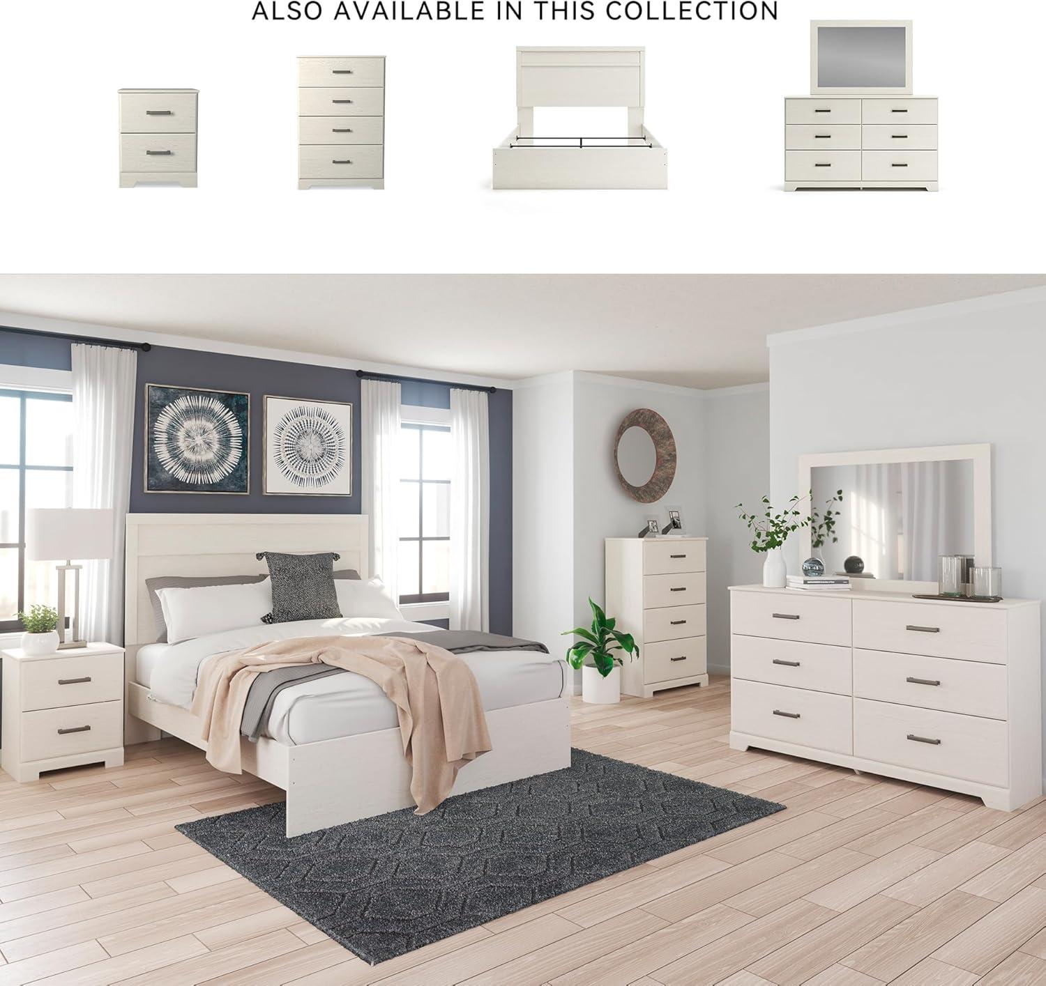 imageSignature Design by Ashley Stelsie Contemporary 2 Drawer Nightstand 2441quot Tall WhiteWhite