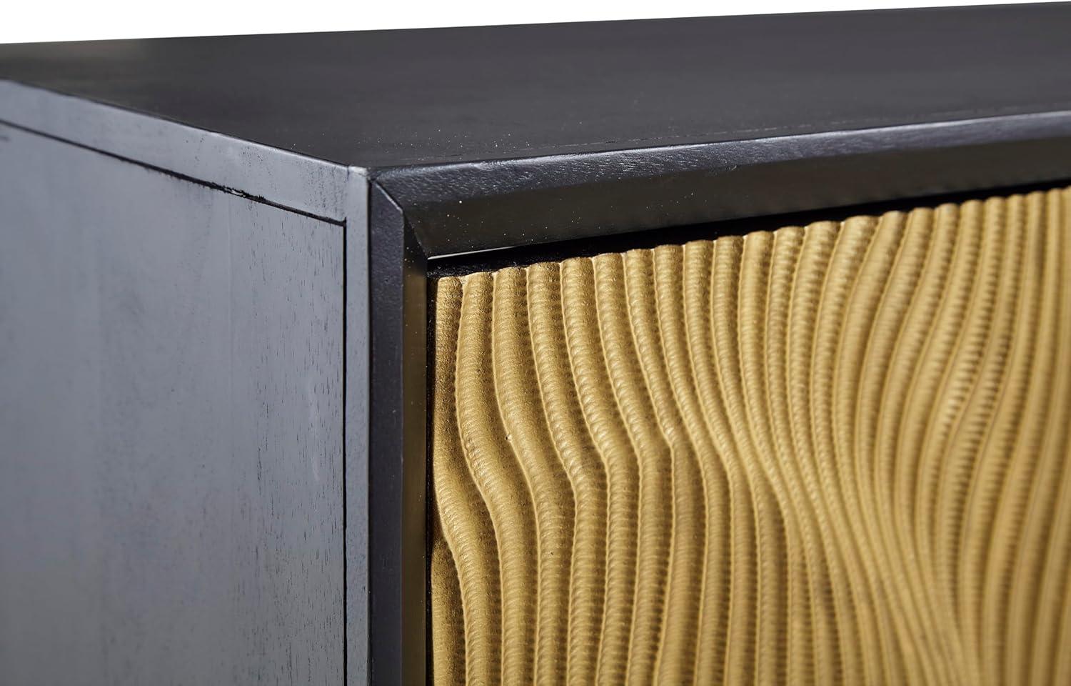 imageSignature Design by Ashley Tayner Contemporary Accent Cabinet with 2 Doors and 1 Shelf Black ampamp Metallic