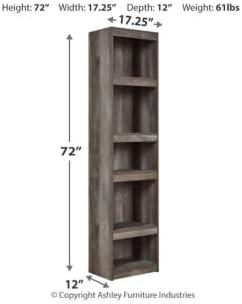 imageSignature Design by Ashley Trinell Rustic Entertainment Center Pier Bookcase with 3 Adjustable Shelves Natural BrownGrey