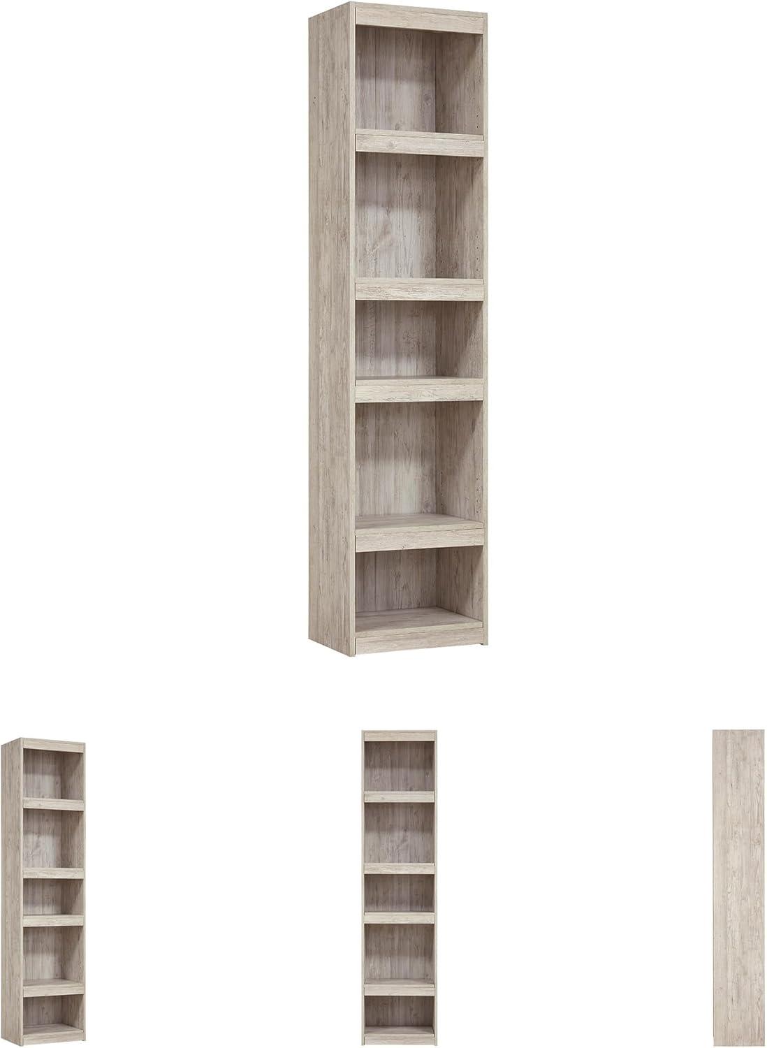 imageSignature Design by Ashley Trinell Rustic Entertainment Center Pier Bookcase with 3 Adjustable Shelves Natural BrownWhitewash