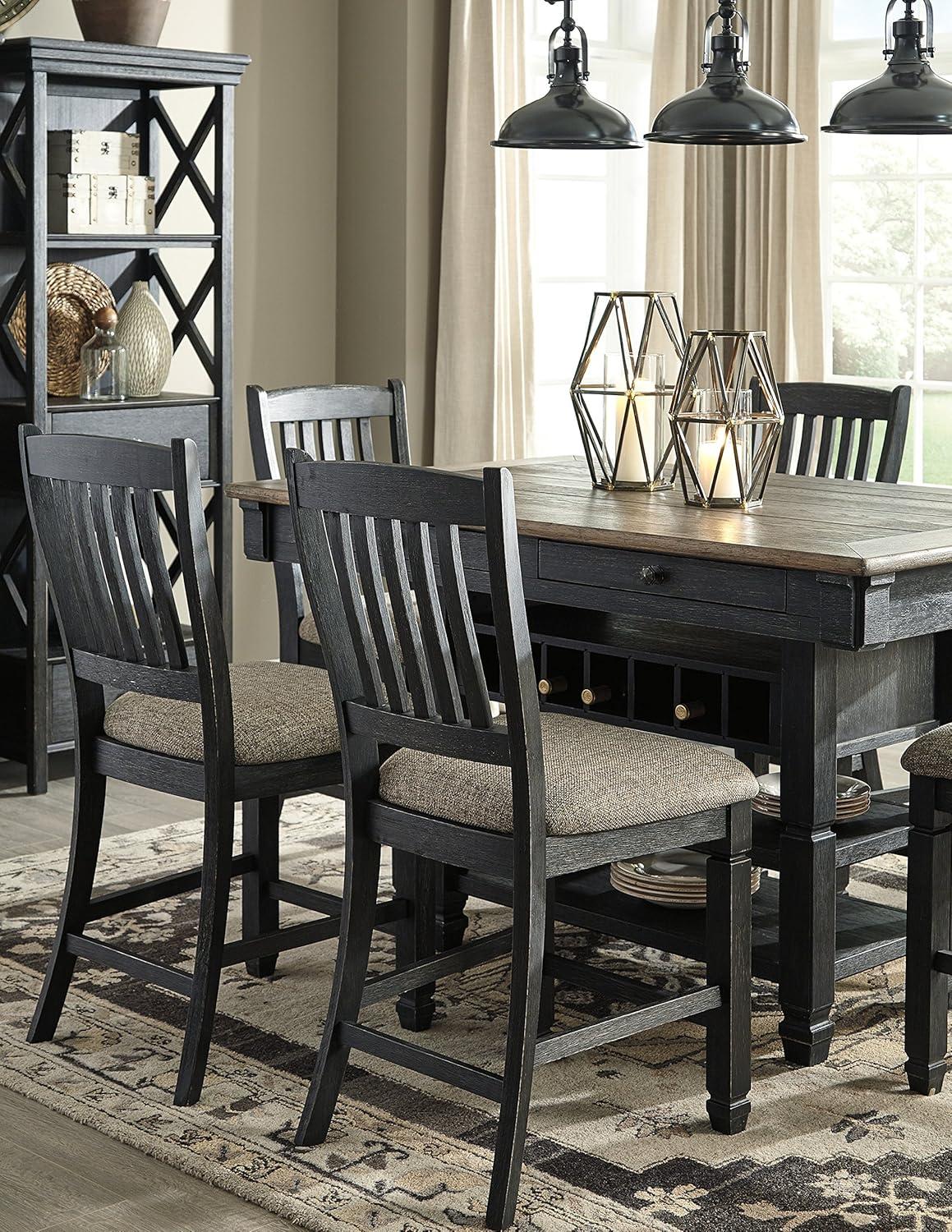 imageSignature Design by Ashley Tyler Creek Casual Farmhouse 75quot Display Cabinet or Bookcase with Drawers and Shelf Open Lattice Sides Wood Gray Black FinishBlack