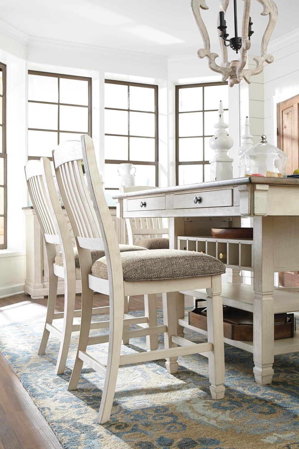 imageSignature Design by Ashley Tyler Creek Farmhouse Rectangular Counter Height Dining Table Seats 6 Wine Rack Wood 60quot W x 40quot D x 36quot H Black and GrayWhitewash