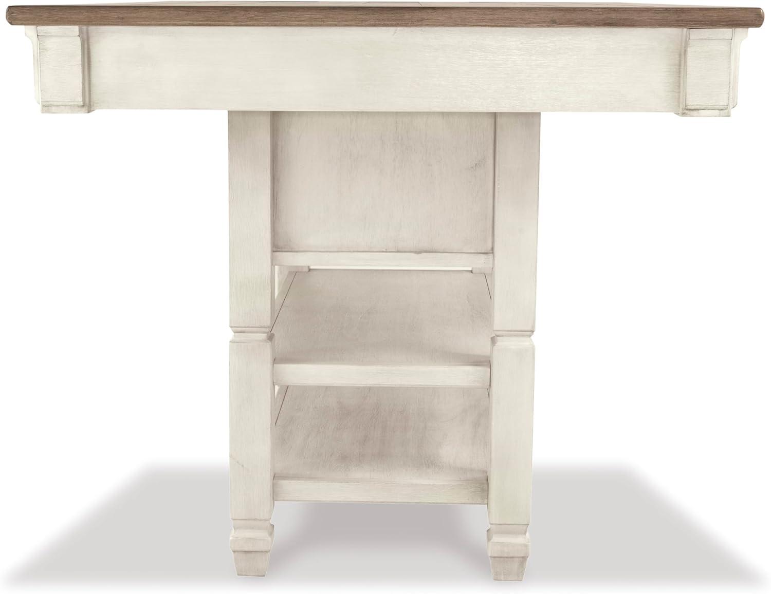 imageSignature Design by Ashley Tyler Creek Farmhouse Rectangular Counter Height Dining Table Seats 6 Wine Rack Wood 60quot W x 40quot D x 36quot H Black and GrayWhitewash