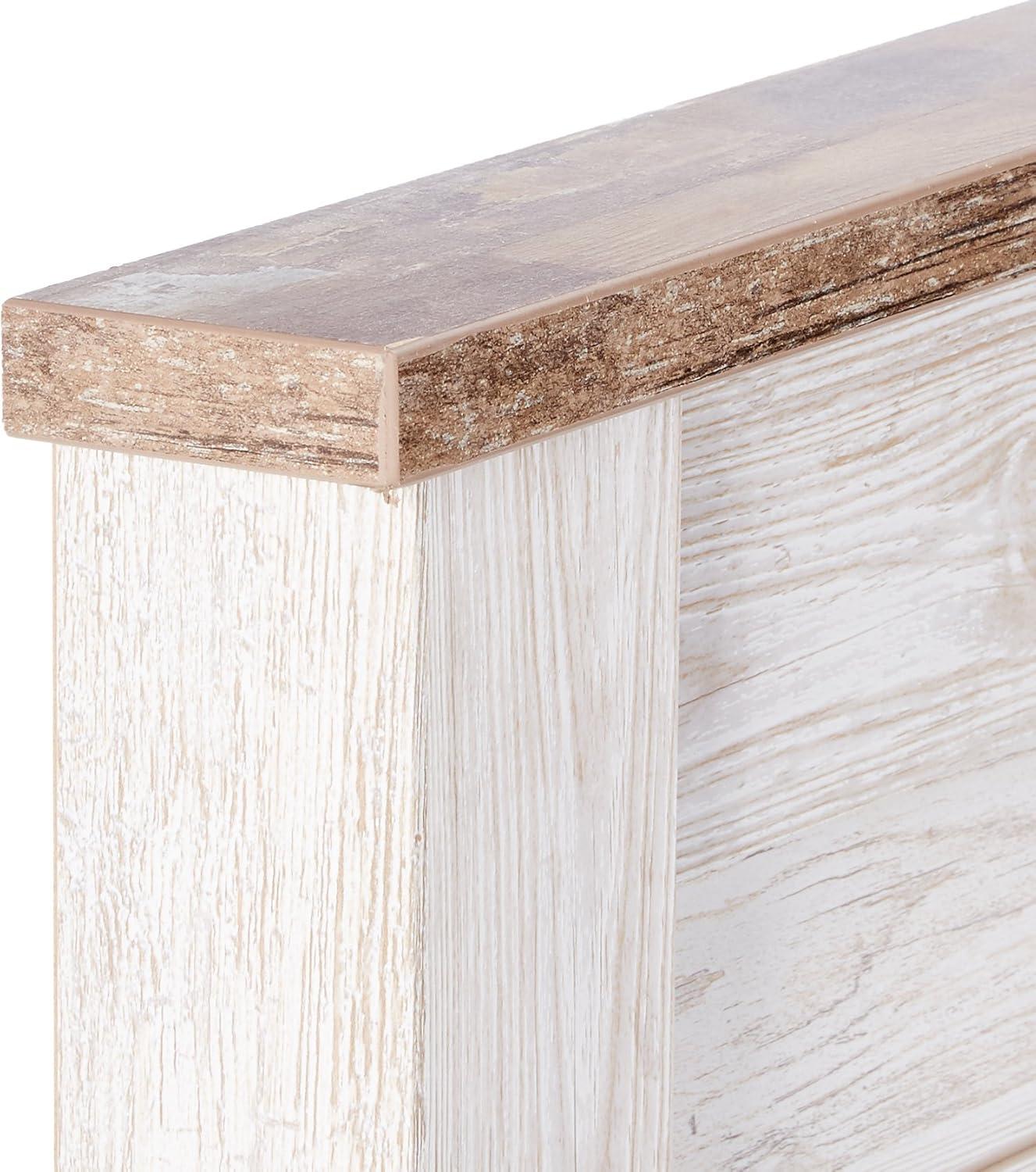 imageSignature Design by Ashley Willowton Cottage Farmhouse Panel Headboard ONLY Queen WhitewashKingCal King