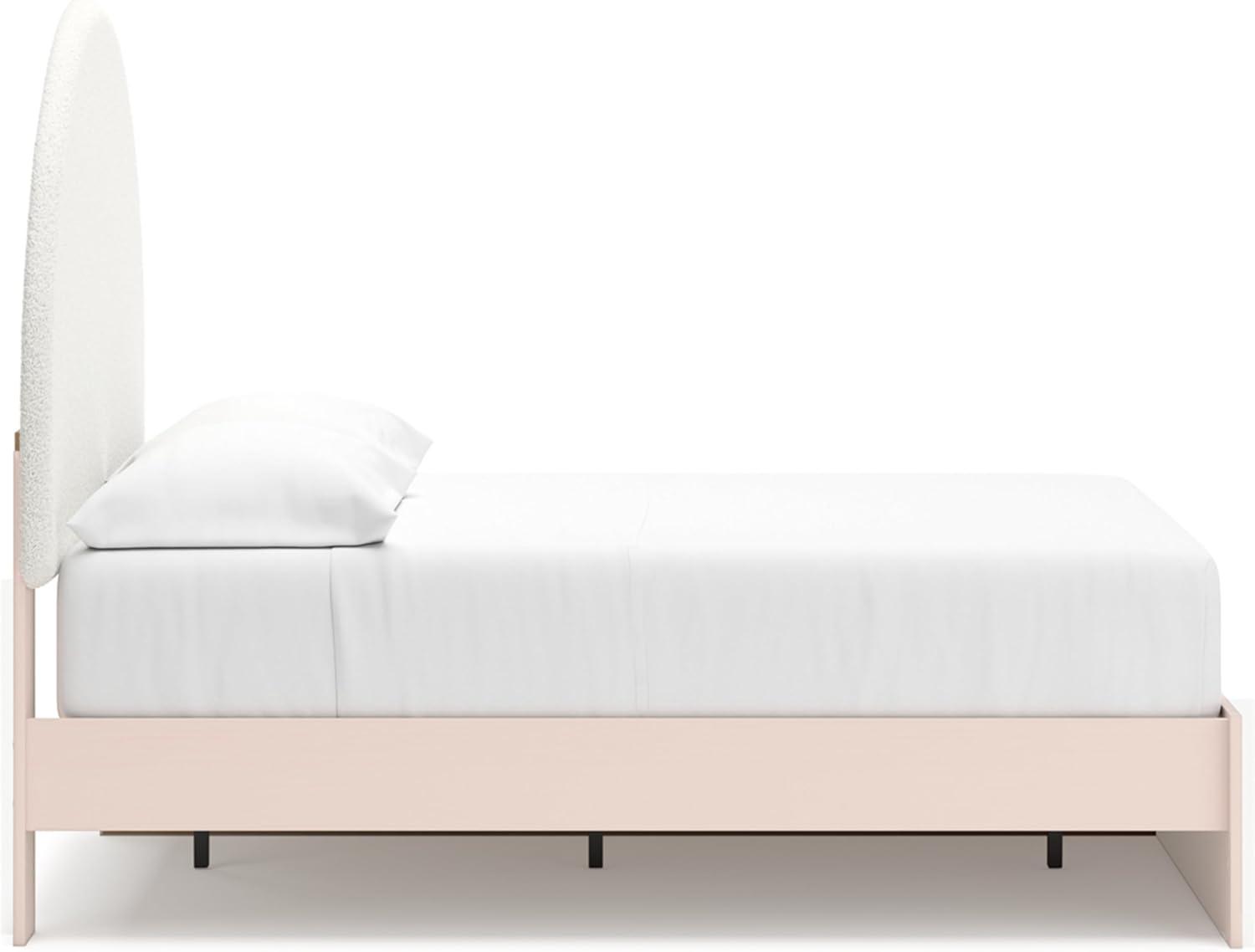 imageSignature Design by Ashley Wistenpine Urban Upholstered Panel Headboard Twin White ampamp PinkFull