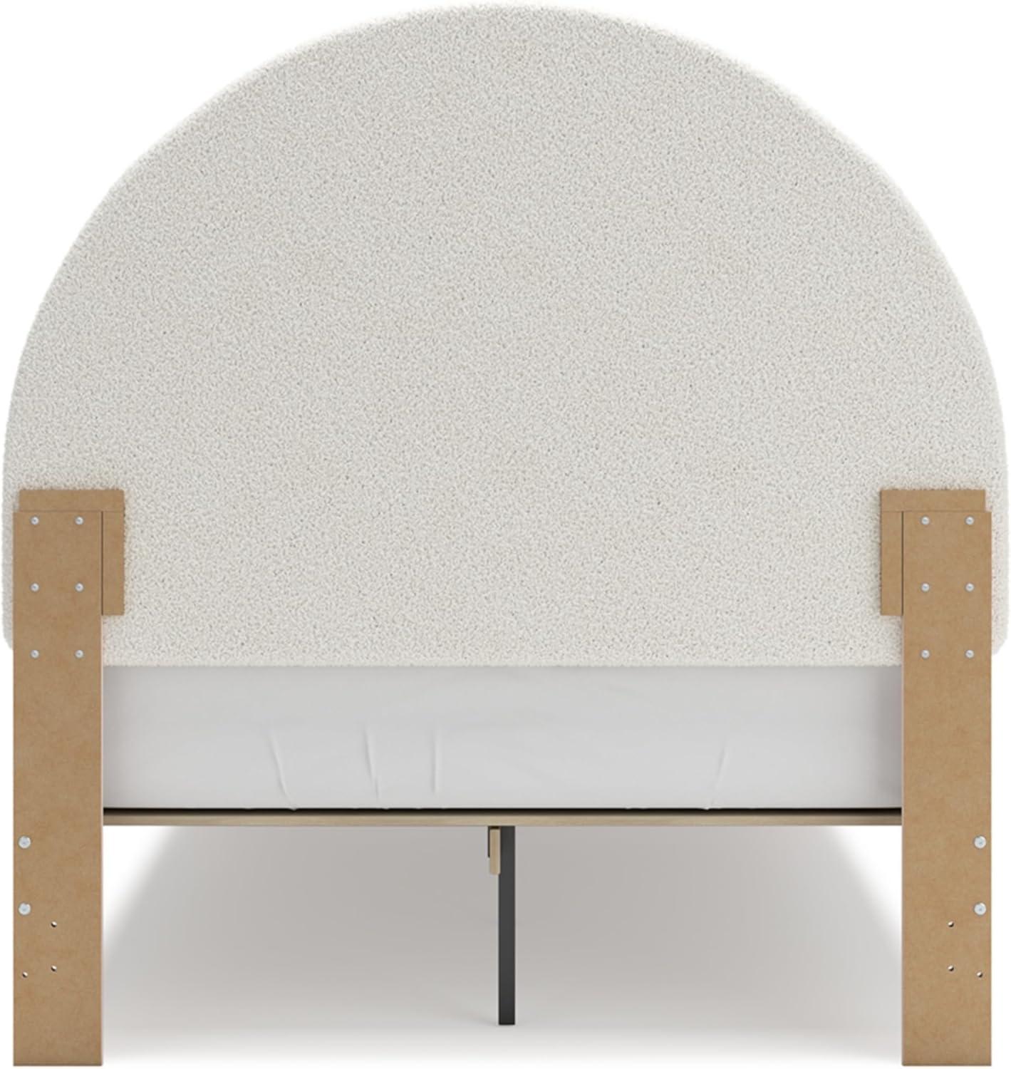 imageSignature Design by Ashley Wistenpine Urban Upholstered Panel Headboard Twin White ampamp PinkFull