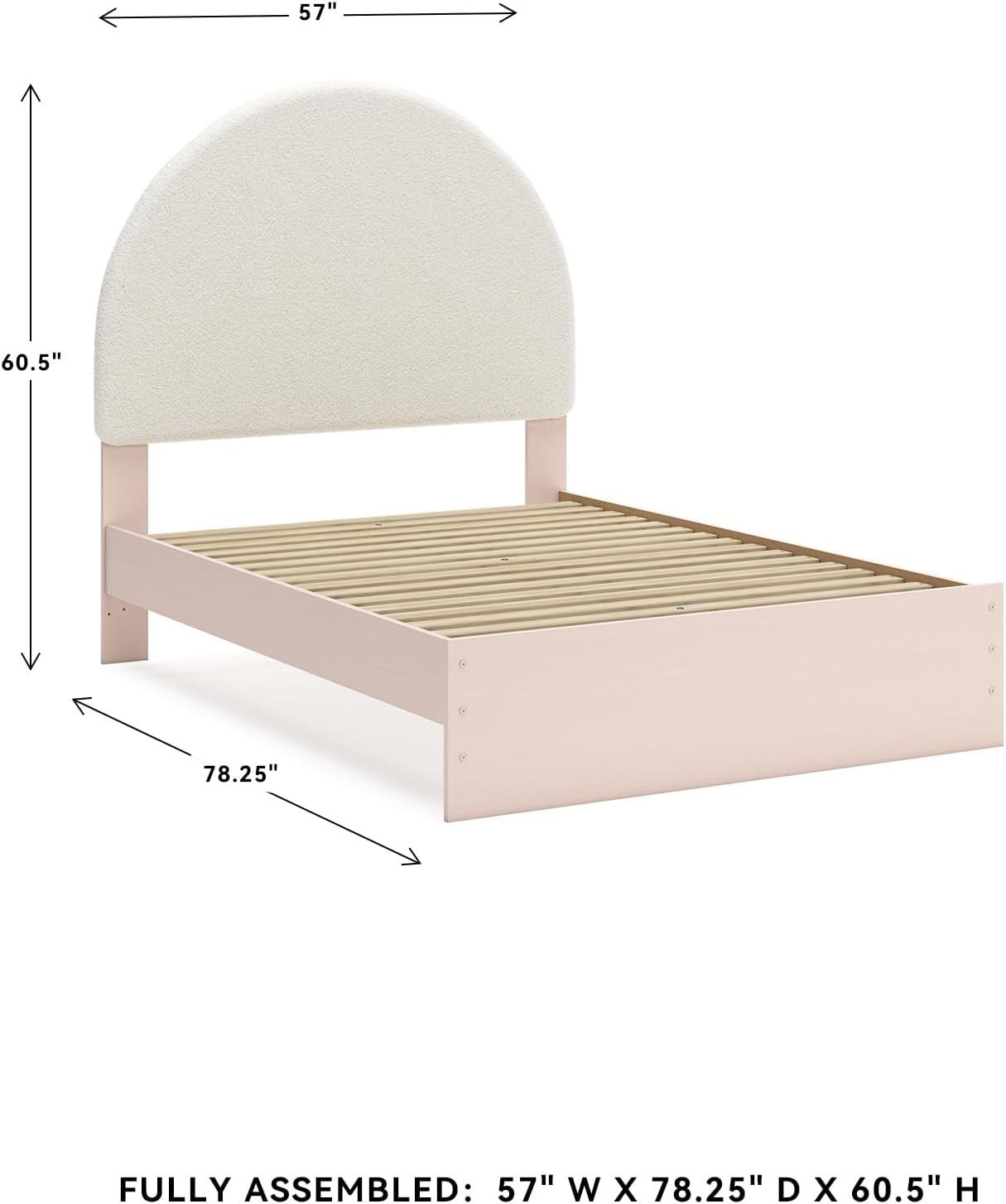 imageSignature Design by Ashley Wistenpine Urban Upholstered Panel Headboard Twin White ampamp PinkFull