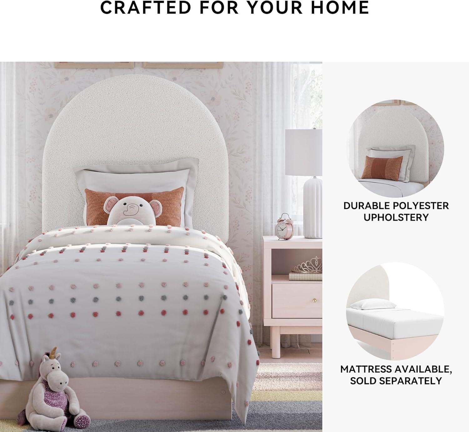 imageSignature Design by Ashley Wistenpine Urban Upholstered Panel Headboard Twin White ampamp PinkTwin