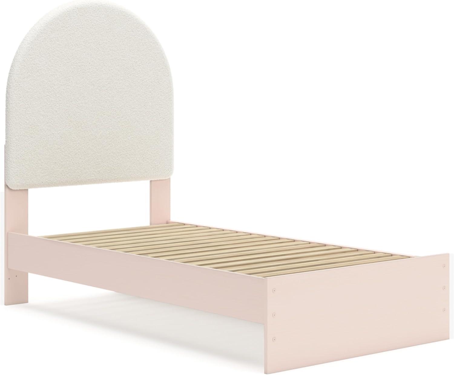 imageSignature Design by Ashley Wistenpine Urban Upholstered Panel Headboard Twin White ampamp PinkTwin