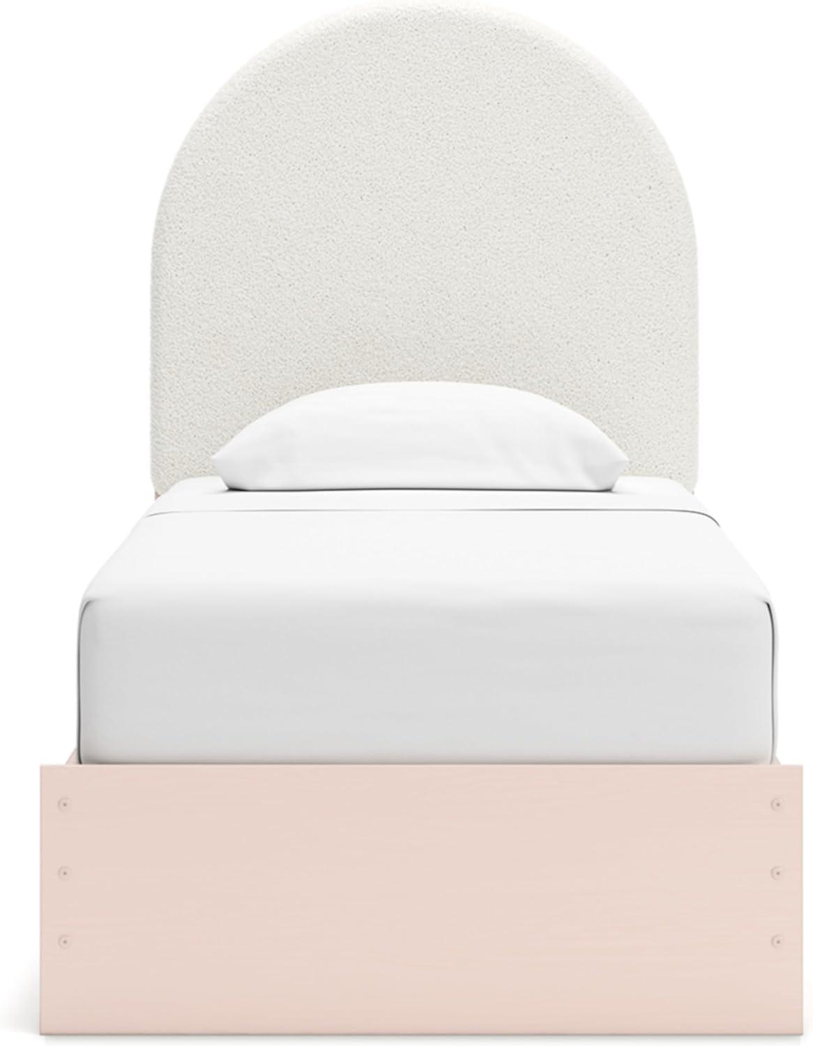 imageSignature Design by Ashley Wistenpine Urban Upholstered Panel Headboard Twin White ampamp PinkTwin