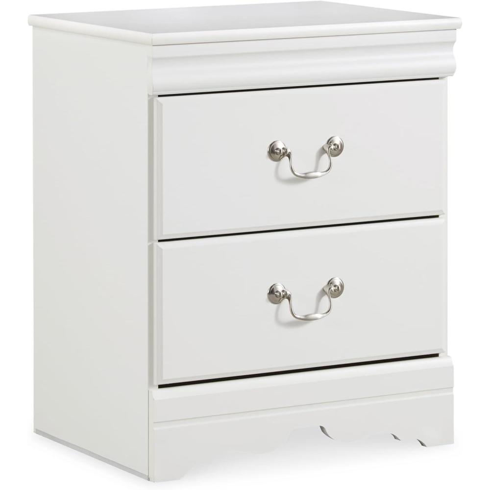 imageSignature Design by Ashley Alisdair Traditional 2 Drawer Nightstand 2375quot Tall Dark BrownWhite