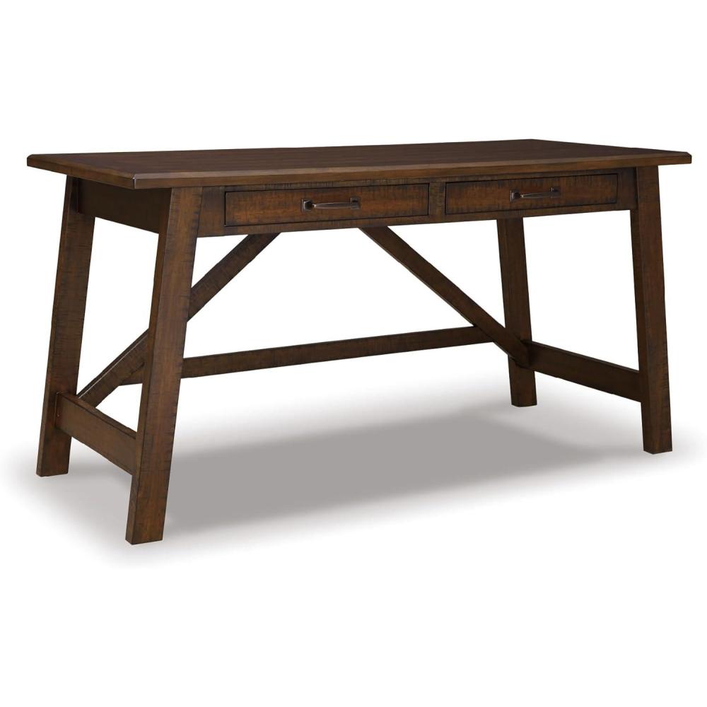 imageSignature Design by Ashley Baldridge Rustic Home Office Desk Distressed BrownBrown